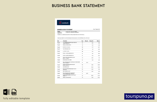 listo para imprimir el extracto de cuenta corriente de la organización Landsbank