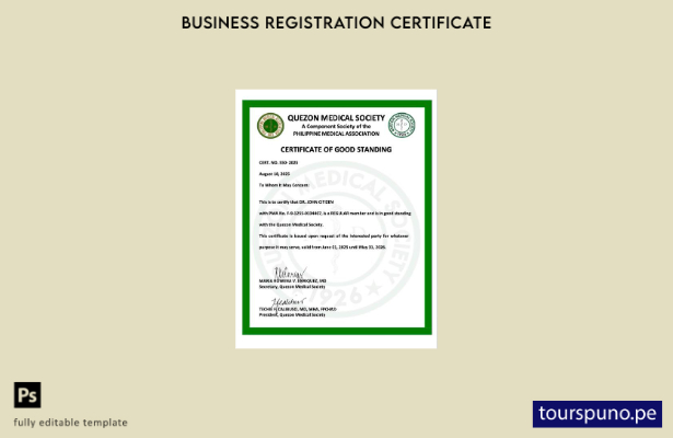 listo para imprimir Certificado de buena reputación de Filipinas Plantilla de  2