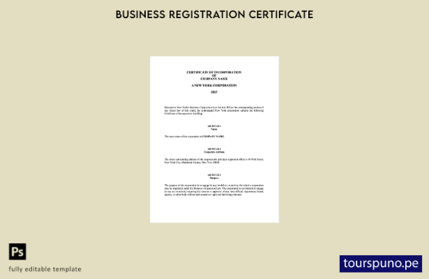 listo para imprimir Certificado de incorporación de EE. UU. Nueva York Plantilla