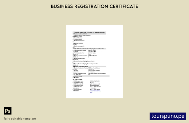 listo para imprimir Plantilla de plantilla de Word y PDF de registro electrónico
