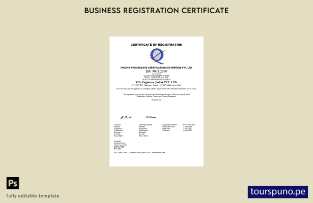 listo para imprimir plantilla de plantilla de certificado de registro de India e