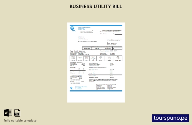 lista para imprimir plantilla de factura comercial de servicios eléctricos de Fl
