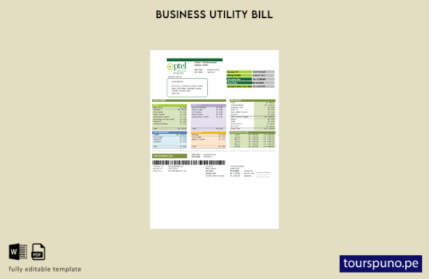 lista para imprimir plantilla de factura comercial de servicios públicos PTCL