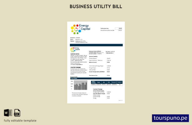 lista para imprimir plantilla de factura de servicios públicos de Chile Energy C
