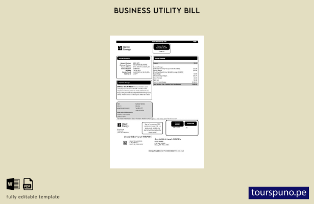 lista para imprimir plantilla de factura de servicios públicos de EE. UU. Texas