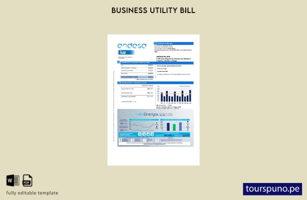 lista para imprimir plantilla de factura de servicios públicos de Endesa luz Esp