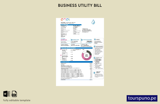 lista para imprimir plantilla de factura de servicios públicos de Italia Enel En