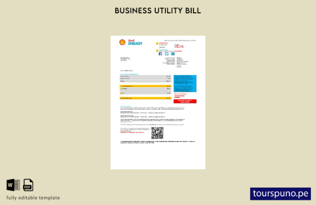 lista para imprimir plantilla de factura de servicios públicos de Shell Energy d