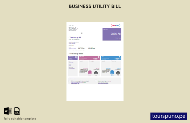 listo para imprimir la factura comercial de servicios públicos Npower, plantilla