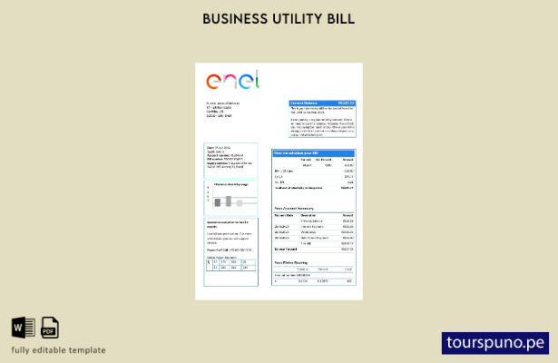listo para imprimir plantilla de factura de servicios públicos de ENEL de Brasil