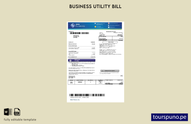 listo para imprimir plantilla de factura de servicios públicos de Filipinas Glob