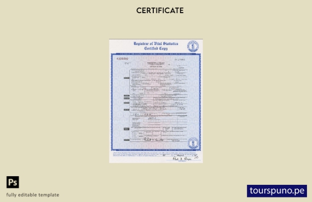 Plantilla de certificado de defunción del estado de Kentucky de EE. UU. lista pa