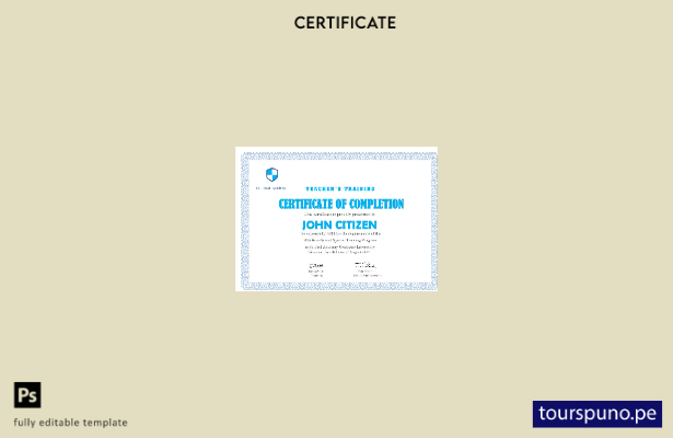 Plantilla de certificado de finalización de formación docente de EE. UU. lista p