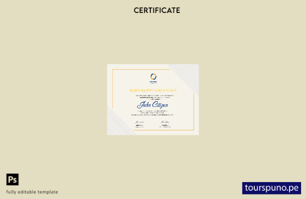 Plantilla de certificado de liderazgo de EE. UU. lista para imprimir