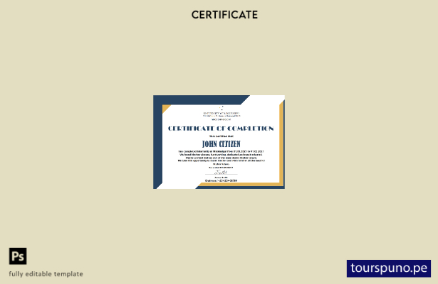 Plantilla de certificado de pasantía de EE. UU. lista para imprimir