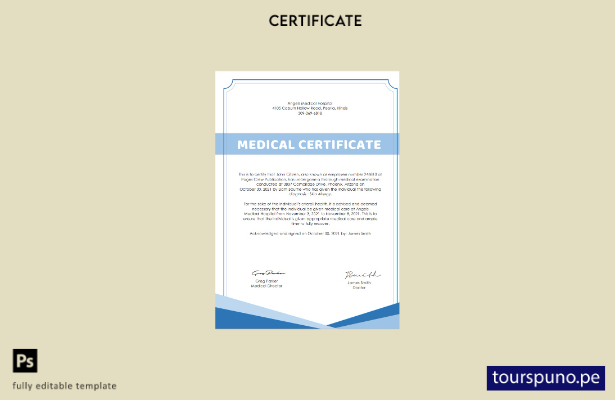 lista para imprimir plantilla de certificado médico del hospital de EE.UU. UU.