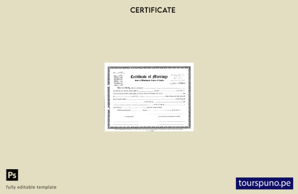 listo para imprimir Plantilla de certificado de matrimonio del registrador de  5