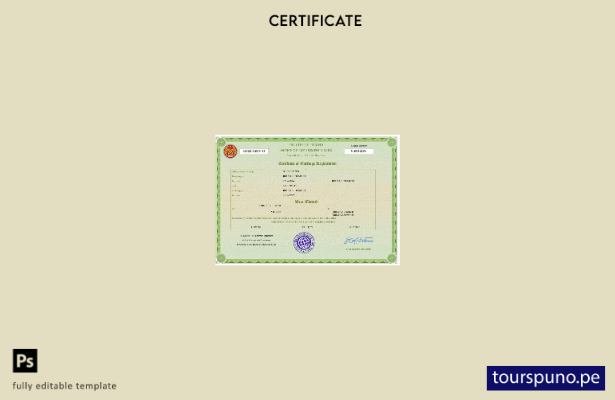 listo para imprimir certificado de matrimonio de Bután Plantilla en Word y PDF