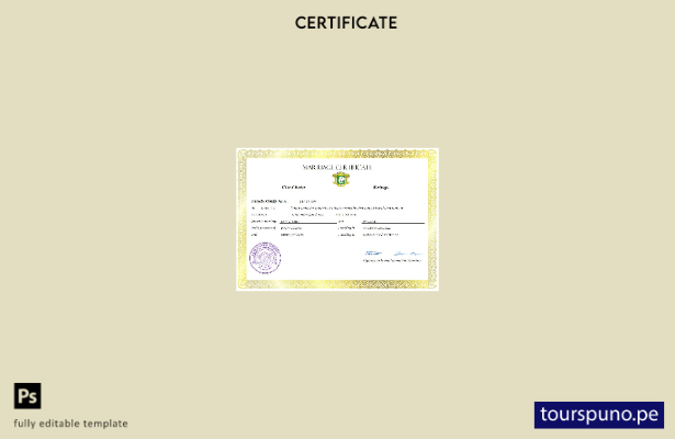 listo para imprimir certificado de matrimonio de Costa de Marfil Plantilla en Wo