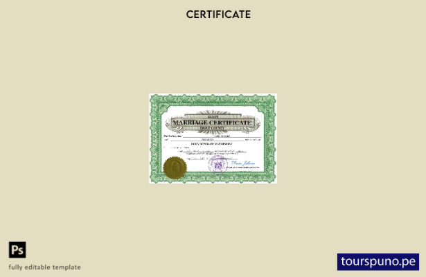 listo para imprimir certificado de matrimonio de Egipto Plantilla en Word y PDF
