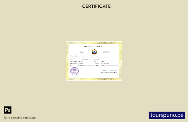listo para imprimir certificado de matrimonio de Eslovenia Plantilla en Word y P