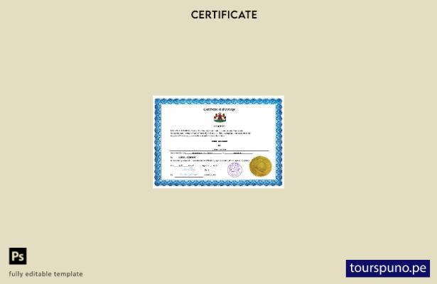listo para imprimir certificado de matrimonio de Lesoto Plantilla en Word y PDF
