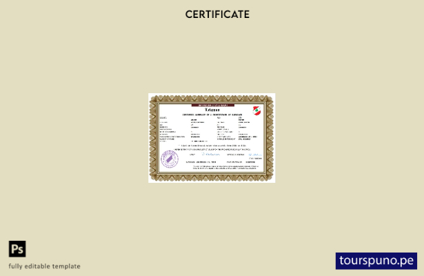 listo para imprimir certificado de matrimonio del Líbano Plantilla en Word y PDF
