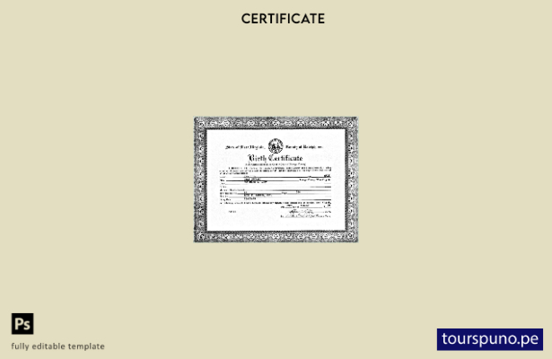 listo para imprimir la plantilla de certificado de nacimiento de la oficina del