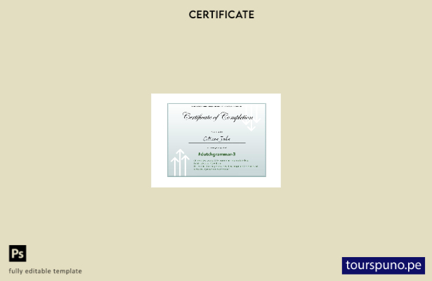 listo para imprimir muestra de PSD del certificado de finalización de gramática