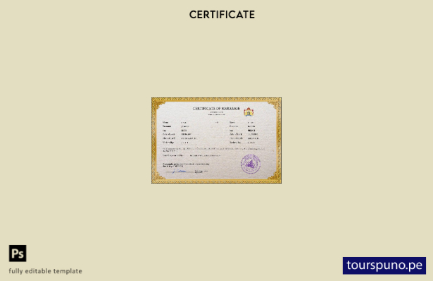 listo para imprimir plantilla PSD de certificado de matrimonio de Países Bajos