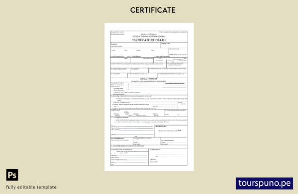 listo para imprimir plantilla de certificado de defunción general de la oficin 2
