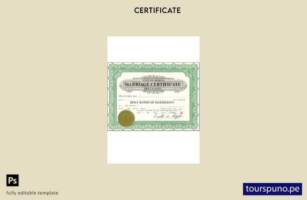 listo para imprimir plantilla de certificado de matrimonio de EE. UU. Georgia