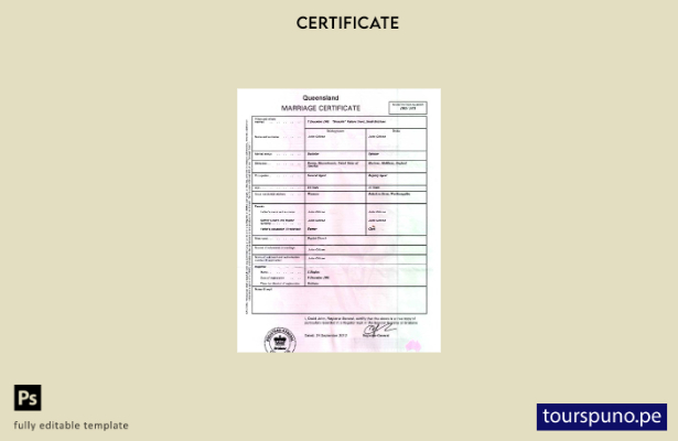 listo para imprimir plantilla de certificado de matrimonio del registro general