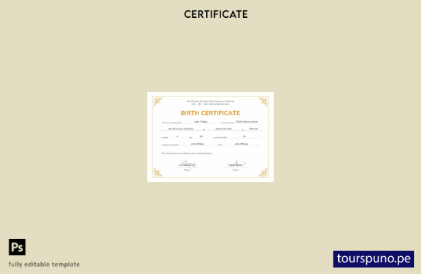 listo para imprimir plantilla de certificado de nacimiento de la oficina adminis