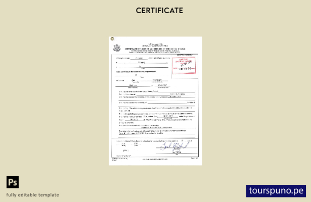 listo para imprimir plantilla de certificado de pérdida de nacionalidad de EE. U