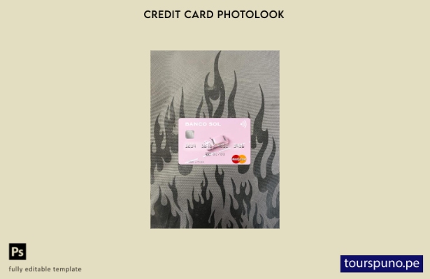 listo para imprimir Angola Banco Sol mastercard photolook plantilla frontal