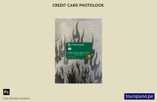 listo para imprimir Dinamarca Jyske Bank mastercard photolook plantilla frontal