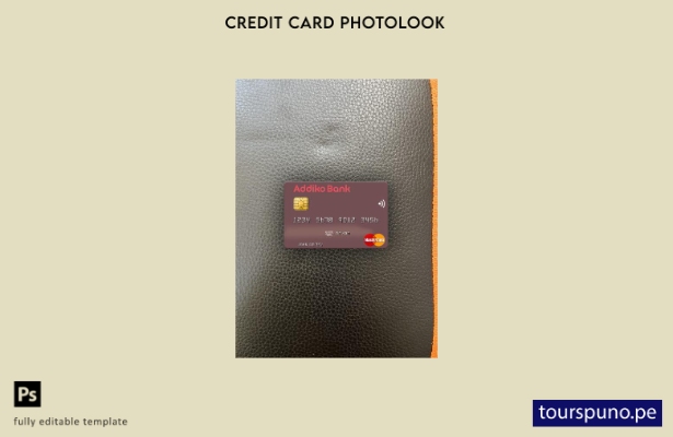 listo para imprimir Eslovenia Addiko Bank mastercard photolook plantilla frontal