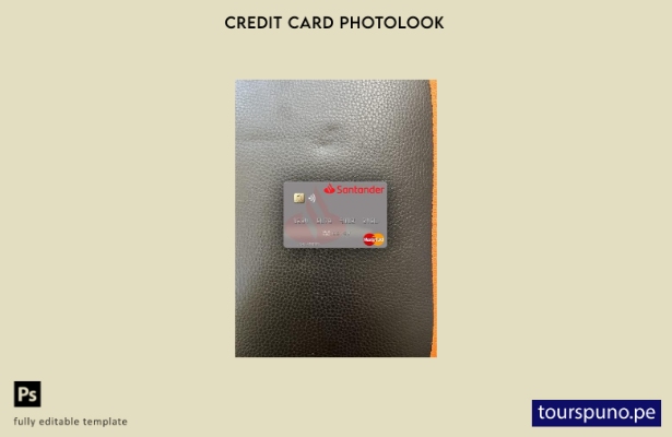 listo para imprimir España Banco Santander mastercard photolook plantilla fronta