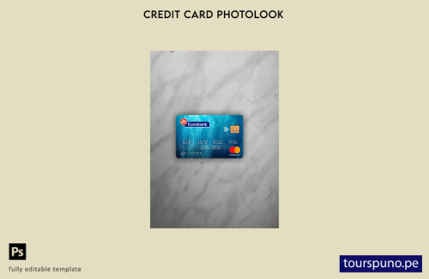 listo para imprimir Grecia Eurobank ergasias mastercard photolook plantilla fron