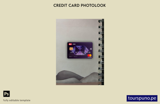 listo para imprimir Grecia HSBC mastercard photolook plantilla frontal