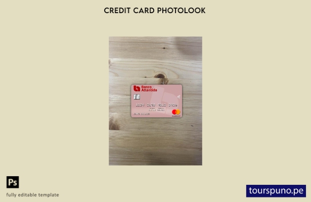 listo para imprimir Honduras Banco Atlantida mastercard photolook plantilla fron