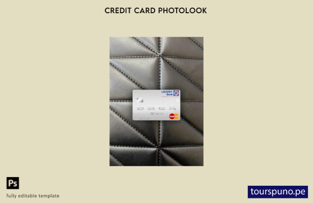 listo para imprimir Laos Lao Viet mastercard photolook plantilla frontal