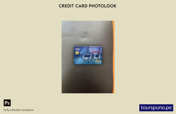 listo para imprimir Perú Citibank visa tarjeta electrónica photolook plantilla f