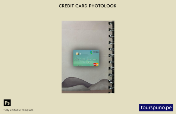 listo para imprimir Plantilla de frente de aspecto fotográfico de Mastercard Mas