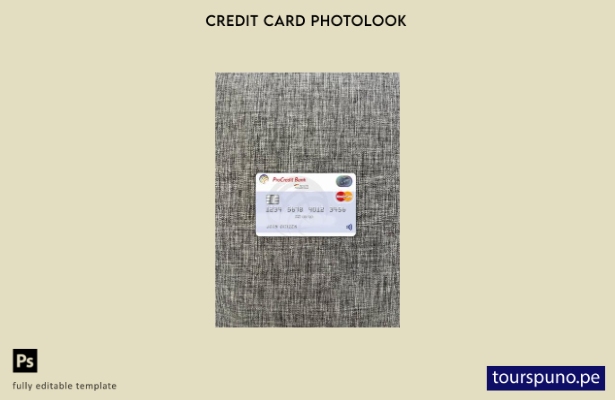 listo para imprimir Plantilla frontal de aspecto fotográfico de MasterCard de  9