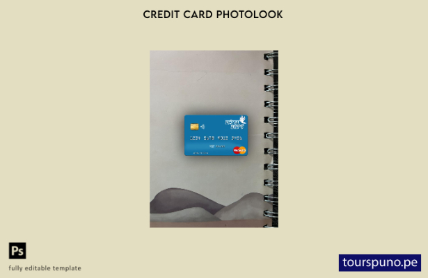 listo para imprimir Plantilla frontal de aspecto fotográfico de Mastercard d 173