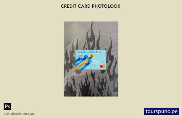 listo para imprimir Plantilla frontal de aspecto fotográfico de Mastercard de  2