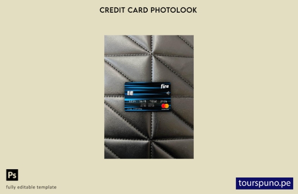 listo para imprimir Plantilla frontal de aspecto fotográfico de Mastercard de 48