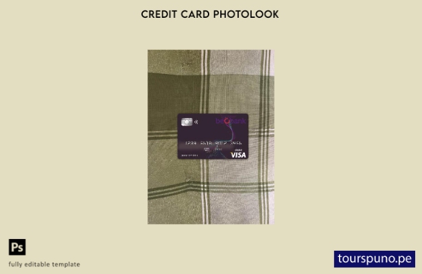 listo para imprimir Plantilla frontal de aspecto fotográfico de tarjeta visa Beo